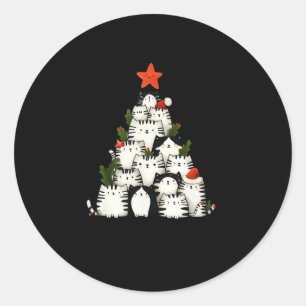 Pegatina Redonda Todo Lo Que Quiero De Los Navidades Es Cats Xmas T