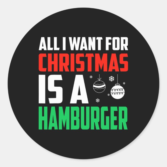 Pegatina Redonda Todo Lo Que Quiero De Los Navidades Es Un Rápido D (Anverso)