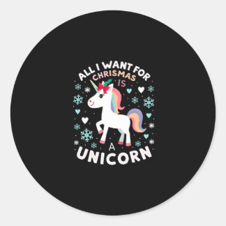 Pegatina Redonda Todo Lo Que Quiero Para Los Navidades Es Un Suéter