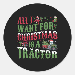 Pegatina Redonda Todo Lo Que Quiero Para Los Navidades Es Un Tracto