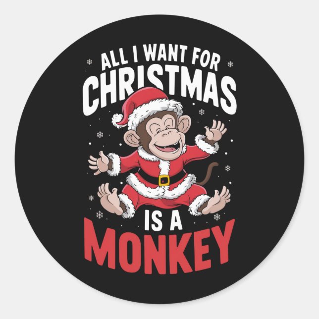 Pegatina Redonda Todo lo que quiero para los Navidades es una Navid (Anverso)