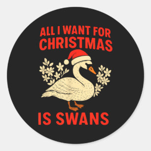 Pegatina Redonda Todo lo que quiero para Navidad es Swans Ugly Xmas