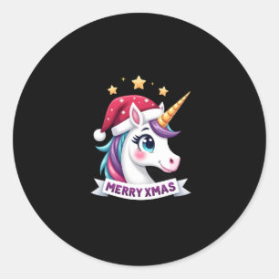 Pegatina Redonda Todo lo que Quiero para Navidad es un Jersey Feo d