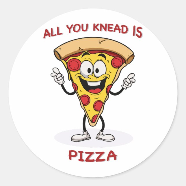 Pegatina Redonda Todo lo que te amabas es pizza (Anverso)