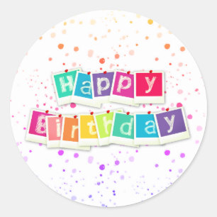 Pegatina Redonda Todo propiedad al cumpleaños