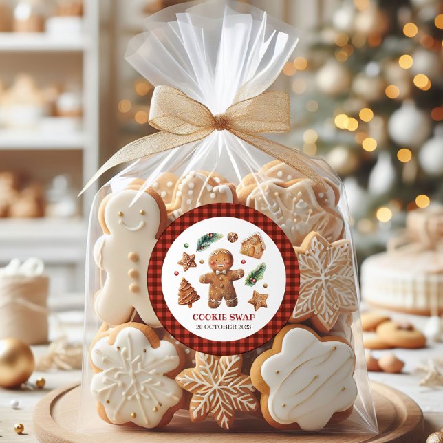 Pegatina Redonda Todo se trata de ese intercambio de galletas (Our all about that bake cookie swap stickers are fresh out of the oven for your special bake off!)