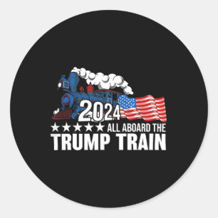 Pegatina Redonda Todos a bordo del tren Trump