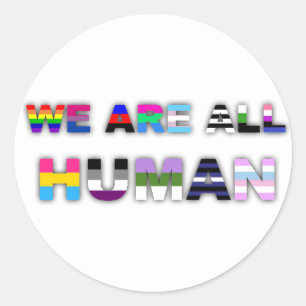 Pegatina Redonda Todos los blancos humanos