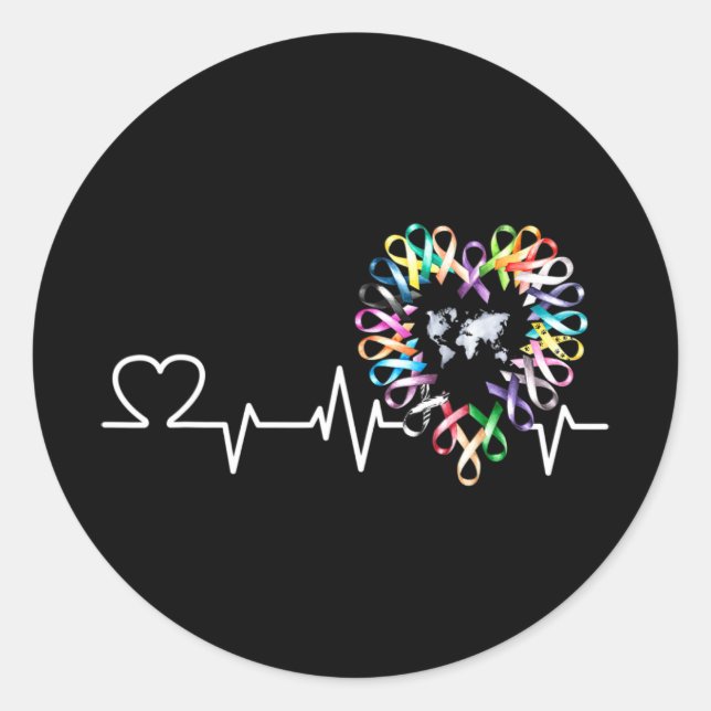 Pegatina Redonda Todos los casos de cáncer importan la Cinta de lat (Anverso)