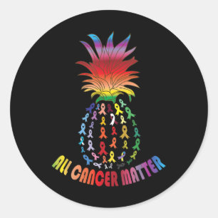 Pegatina Redonda Todos Los Concienciamientos Sobre El Cáncer En El