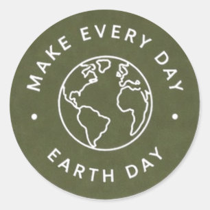 Pegatina Redonda Todos los Días Día de la Tierra