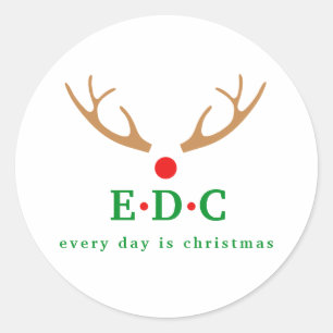 Pegatina Redonda Todos los días hay Navidades