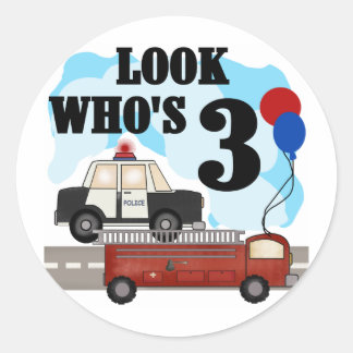 Pegatina Redonda Todos los días Héroes 3er cumpleaños camisetas y r