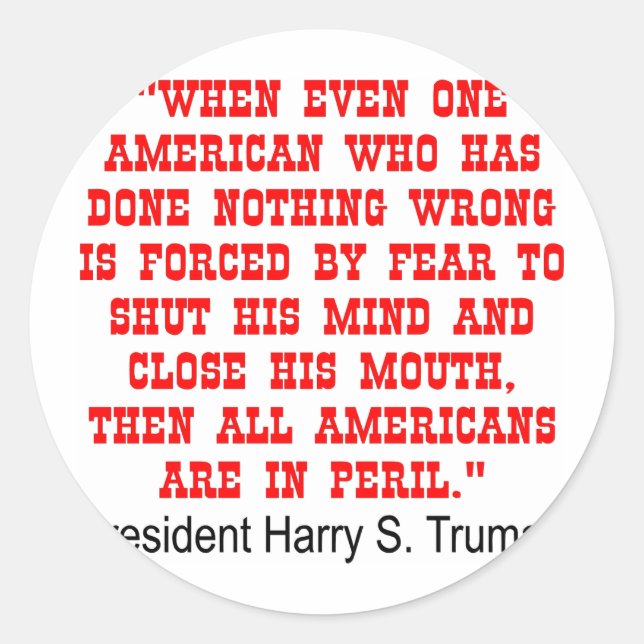 Pegatina Redonda Todos Los Estadounidenses Están En Peligro (Anverso)