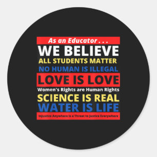 Pegatina Redonda Todos los estudiantes viven conciencia de la diver