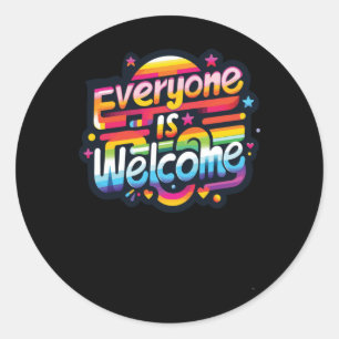 Pegatina Redonda Todos son bienvenidos Pegatina1