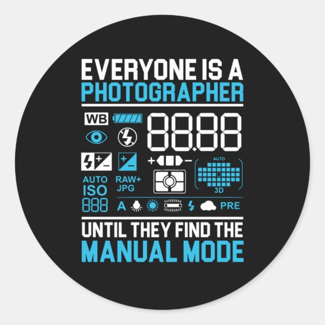 Pegatina Redonda Todos Son Lentes De Cámara De Fotógrafos (Anverso)