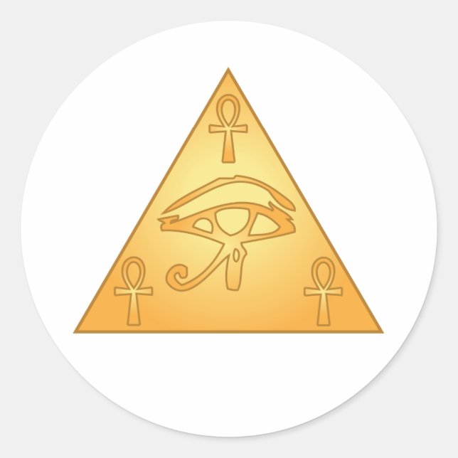 Pegatina Redonda Todos viendo el ojo/ojo de Horus: (Anverso)
