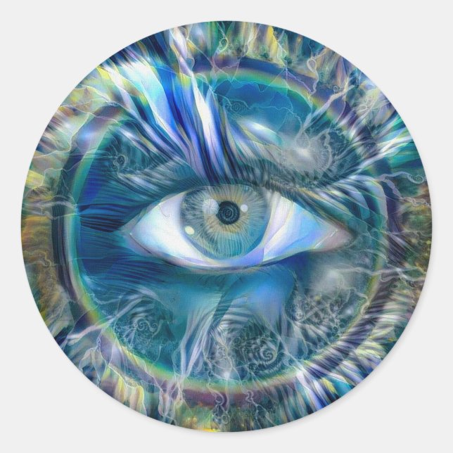 Pegatina Redonda Todos viendo la vista (Anverso)