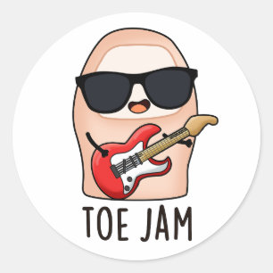 Pegatina Redonda Toe Jam Funny Big Toe Music Pun