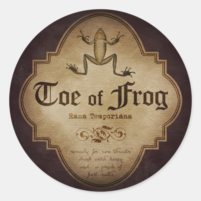 Pegatina Redonda Toe of Frog Apothecary (Anverso)