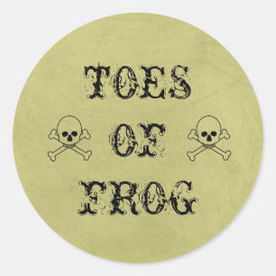 Pegatina Redonda Toes of Frog Label Halloween Potion