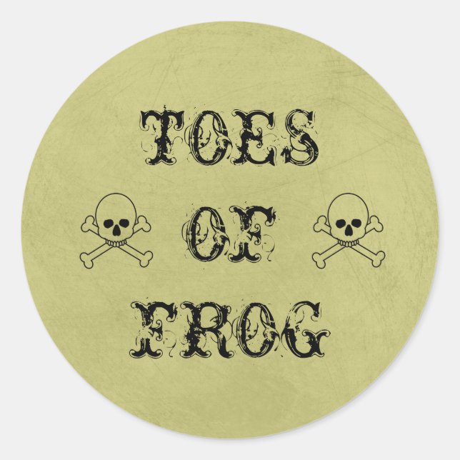 Pegatina Redonda Toes of Frog Label Halloween Potion (Anverso)