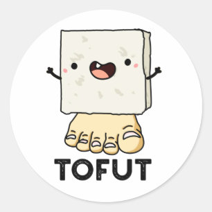 Pegatina Redonda Tofut Funny Tofu Pun