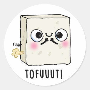 Pegatina Redonda Tofuuut Funny Farting Tofu Pun