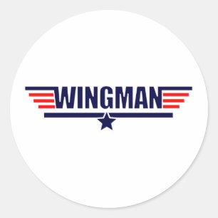 Pegatina Redonda Tog Gun Wingman