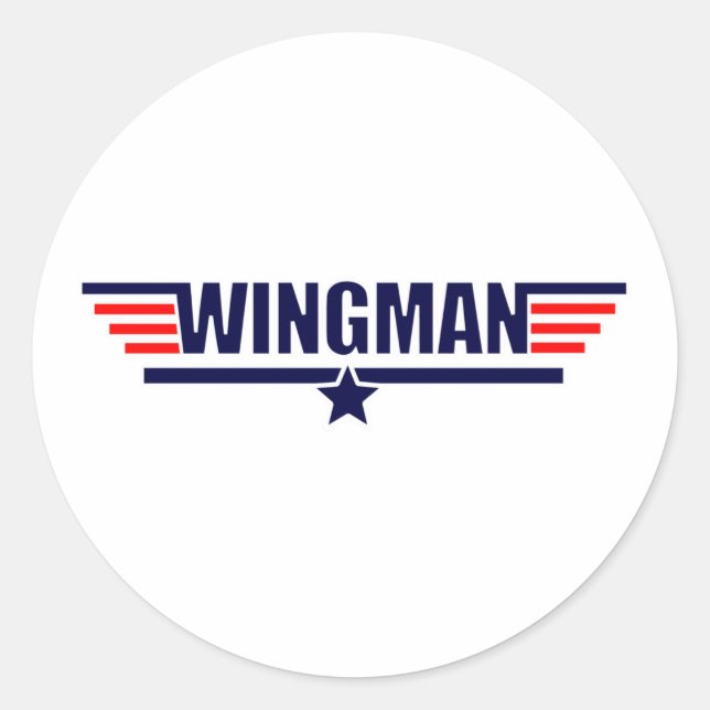 Pegatina Redonda Tog Gun Wingman (Anverso)