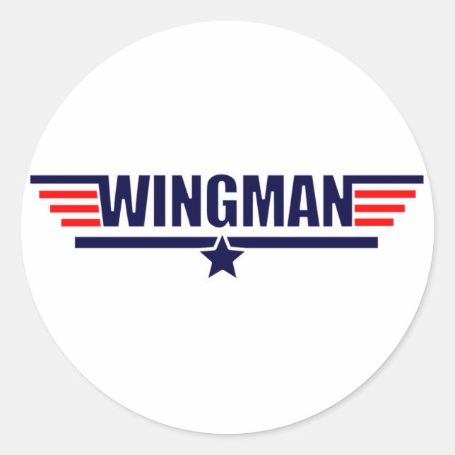 Pegatina Redonda Tog Gun Wingman (Anverso)