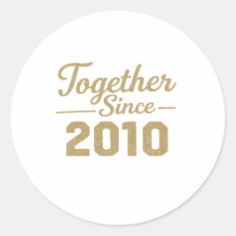 Pegatina Redonda Together Since 2010 Anniversary Sticker 
