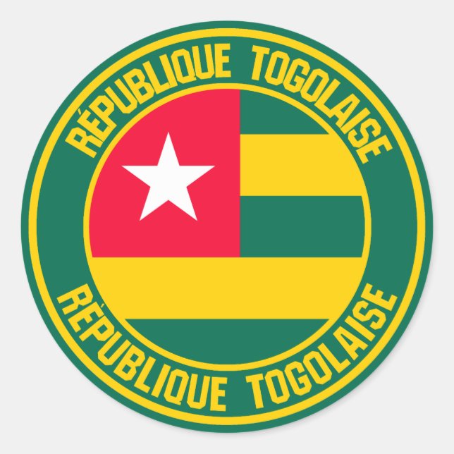 Pegatina Redonda Togo: Emblema redondo (Anverso)