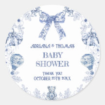 Toile de jouy baby shower gracias 