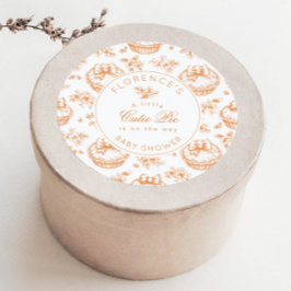 Pegatina Redonda Toile de Jouy Cutie Pie género neutro gracias