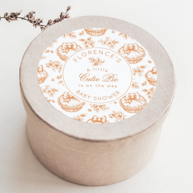 Pegatina Redonda Toile de Jouy Cutie Pie género neutro gracias (Subido por el creador)