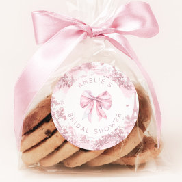 Pegatina Redonda Toile de Jouy Paris Dusty pink bridal shower