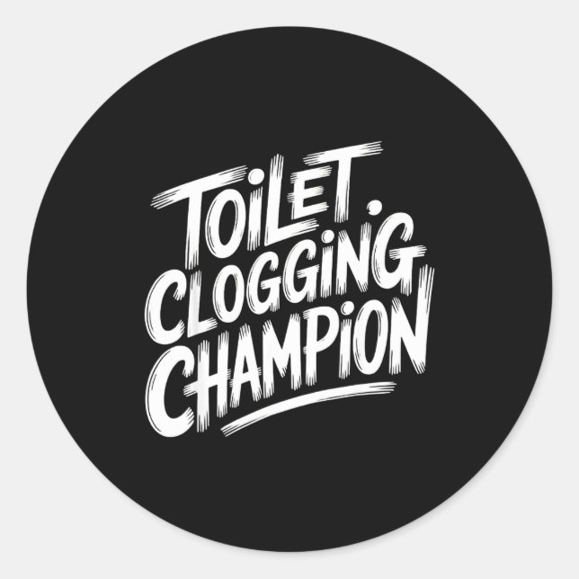 Pegatina Redonda Toilet Clogging Chamon Graphic Toilet Clogging Cha (Anverso)