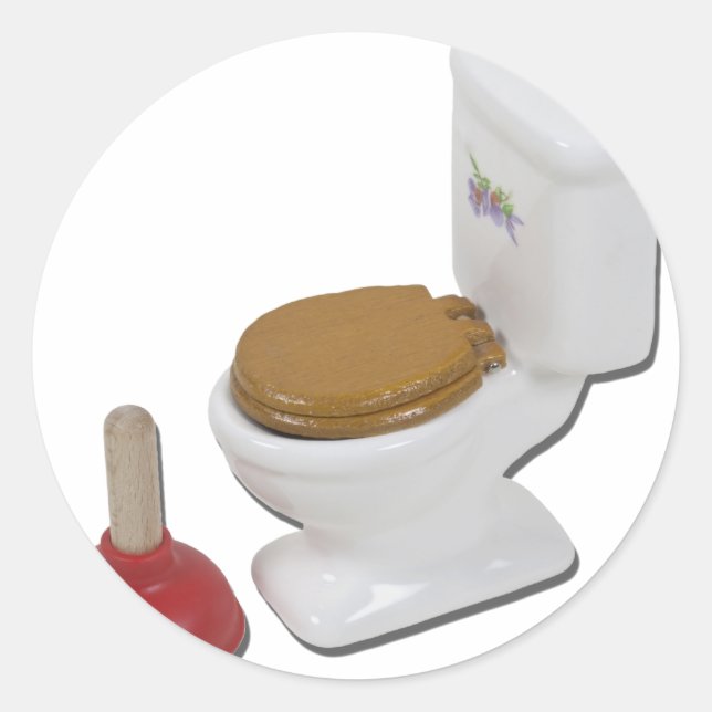 Pegatina Redonda ToiletLargePlunger051411 (Anverso)