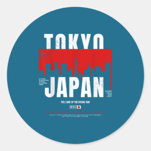 Pegatina Redonda Tokio Japón La Tierra Del Sol Naciente Original St
