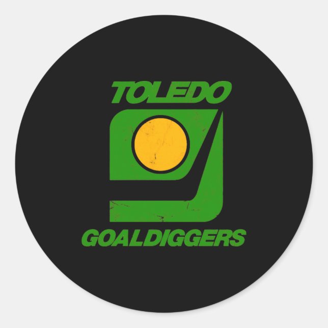 Pegatina Redonda Toledo Goaldiggers 70s80s Hockey Team  (Anverso)