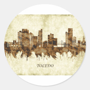 Pegatina Redonda Toledo Ohio City