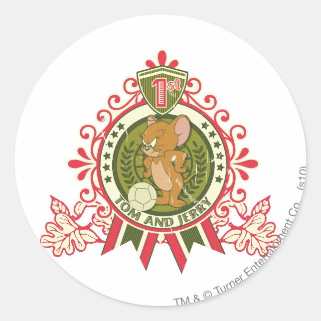Pegatina Redonda Tom and Jerry 1st Place 3 (Anverso)