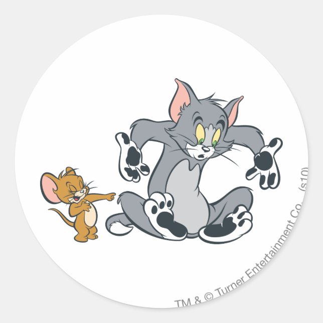 Pegatina Redonda Tom and Jerry Black Paw Cat (Anverso)