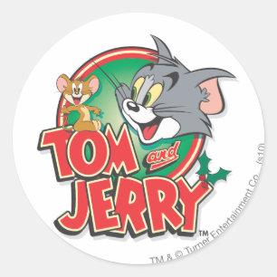 Pegatina Redonda Tom and Jerry Classic Logo