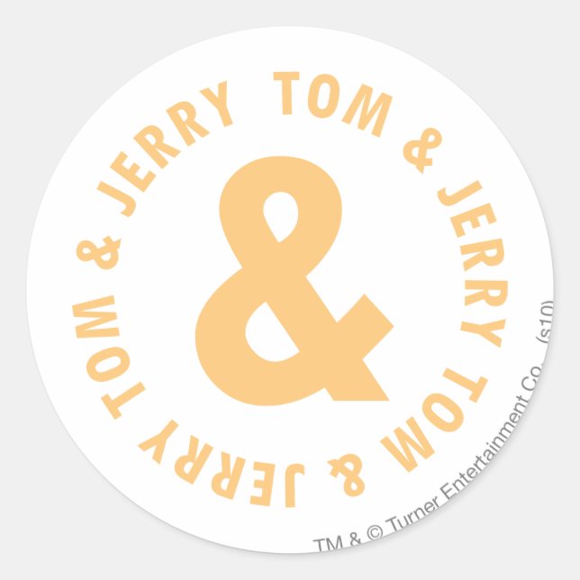 Pegatina Redonda Tom and Jerry Round Logo 6 (Anverso)