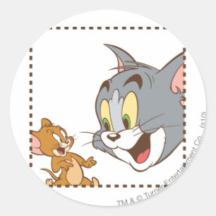 Pegatina Redonda Tom and Jerry Stamp