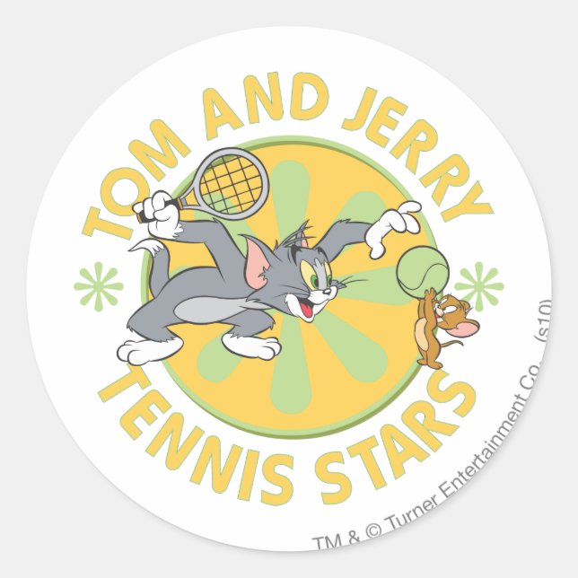 Pegatina Redonda Tom and Jerry Tennis Stars 5 (Anverso)