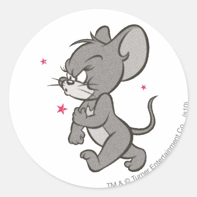 Pegatina Redonda Tom and Jerry Tough Mouse 1 (Anverso)